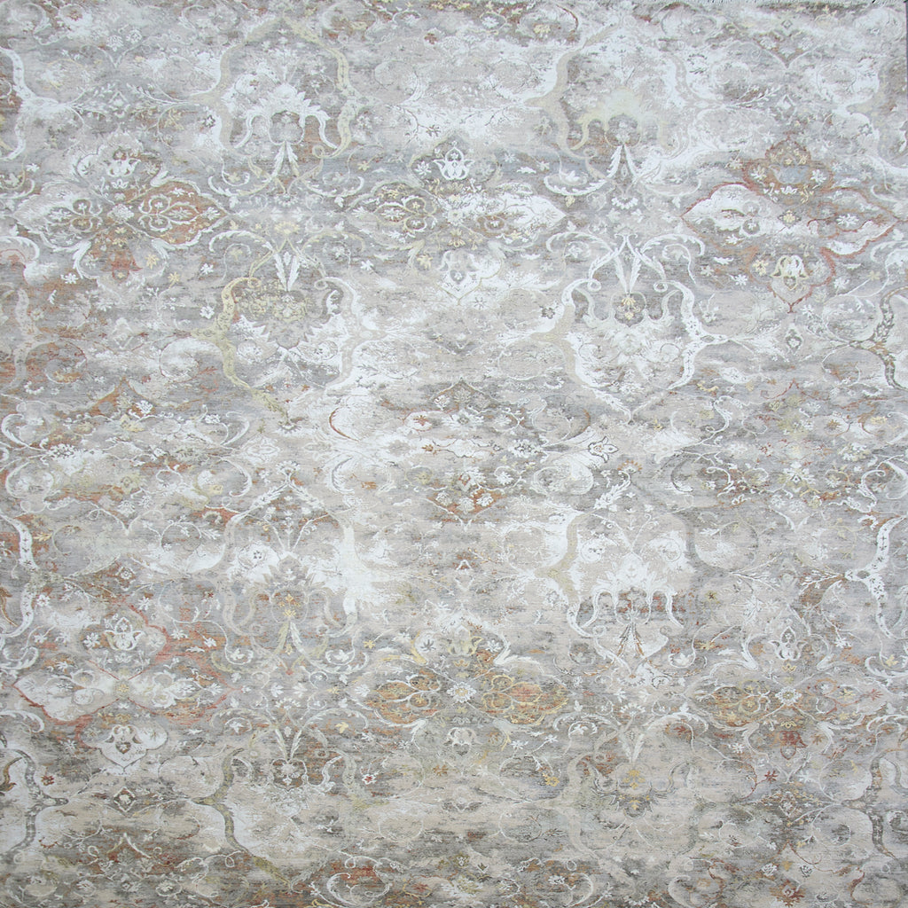 Beige Traditional Silk Wool Rug - 9'1" x 11'11"