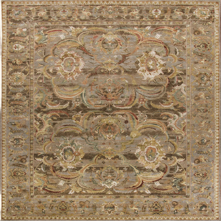Multicolored Traditional Silk Wool Blend Rug - 9' x 12'