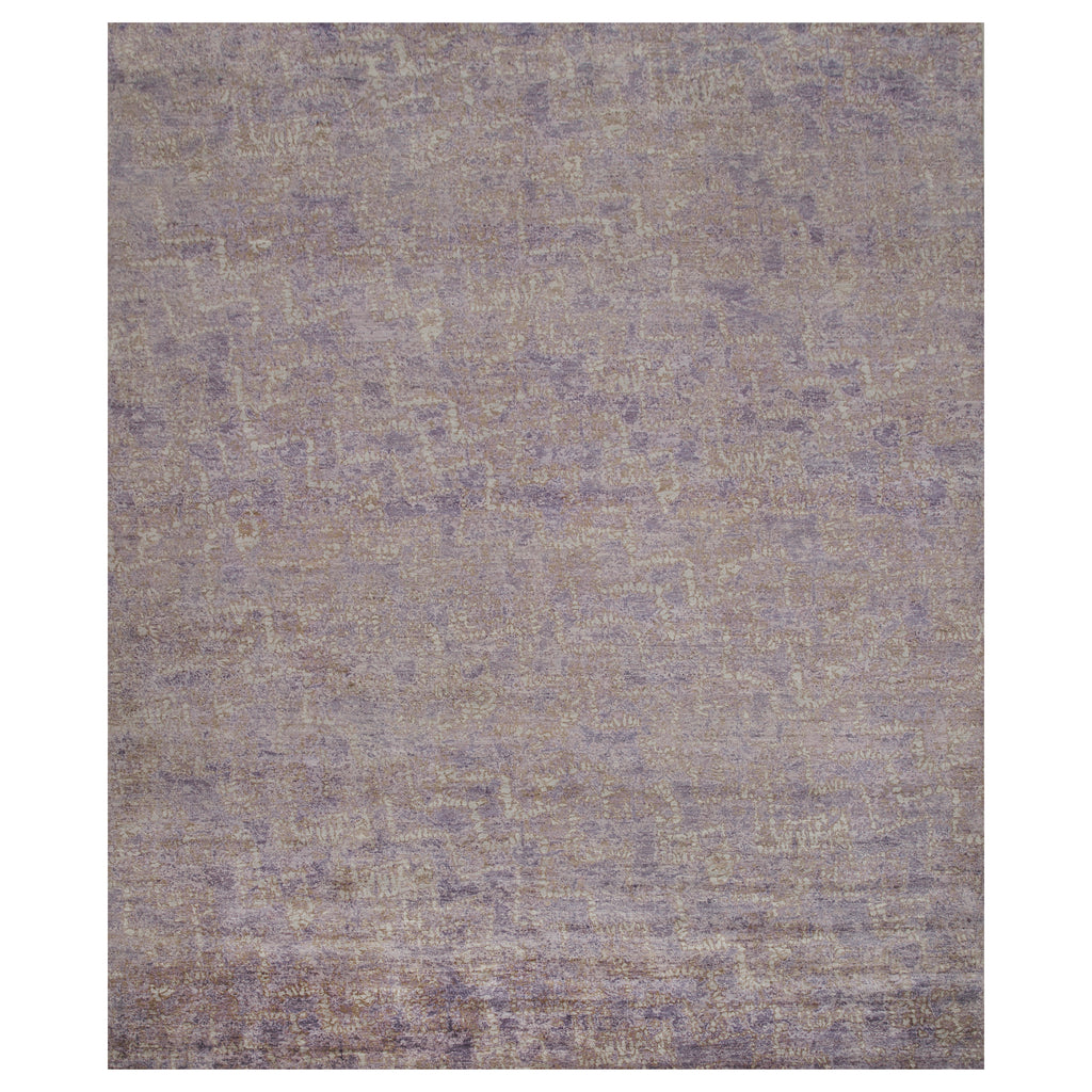 Purple Contemporary Silk Wool Blend Rug - 9'2" x 11'8"