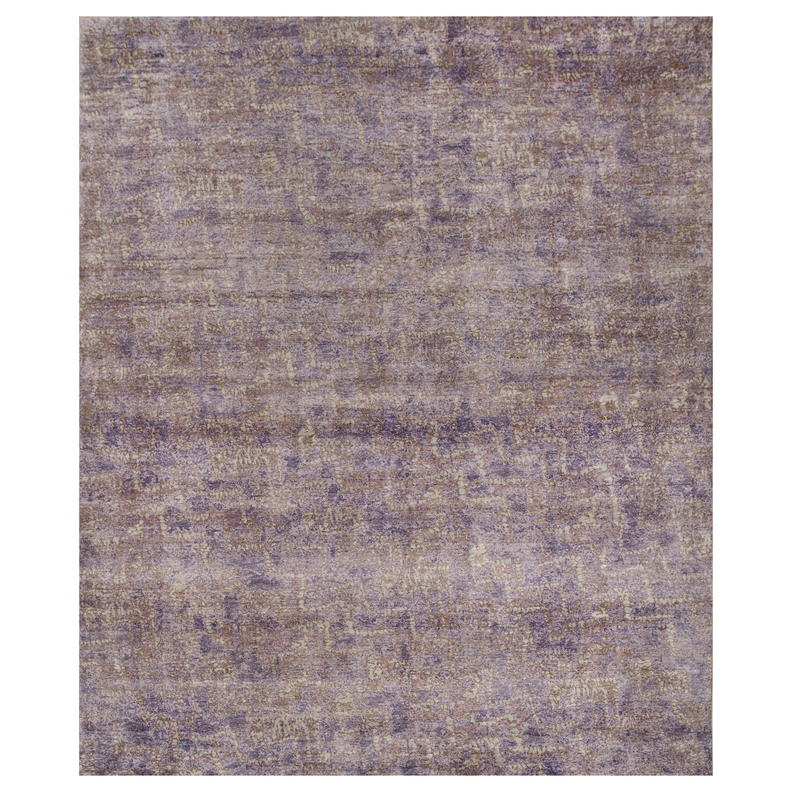 Purple Contemporary Silk Wool Blend Rug - 9'2" x 11'8"