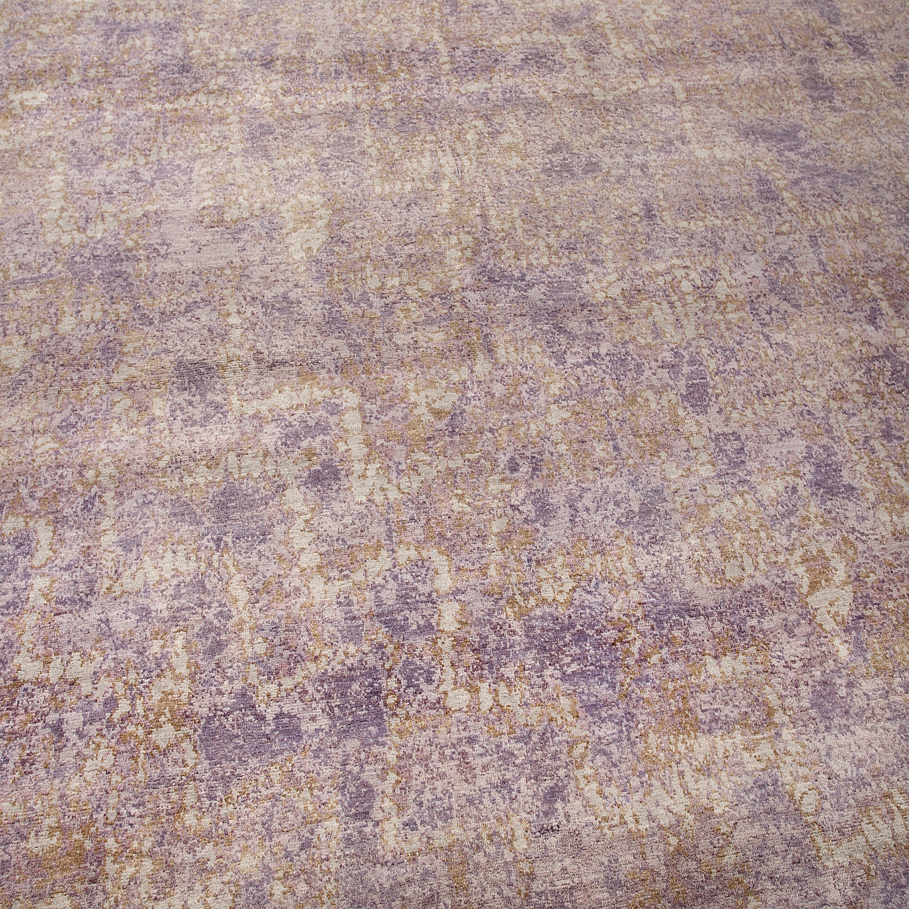 Purple Contemporary Silk Wool Blend Rug - 9'2" x 11'8"