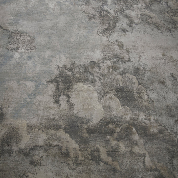 Beige Contemporary Silk Wool Blend Rug - 8'10" x 12'3"