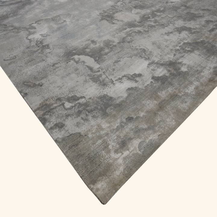 Beige Contemporary Silk Wool Blend Rug - 8'10" x 12'3"