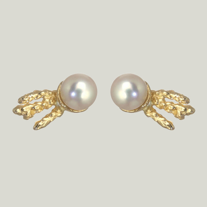 Moonbeam Japanese Akoya Pearl Studs
