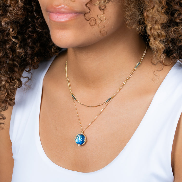 Carved Smiling Moonstone Necklace