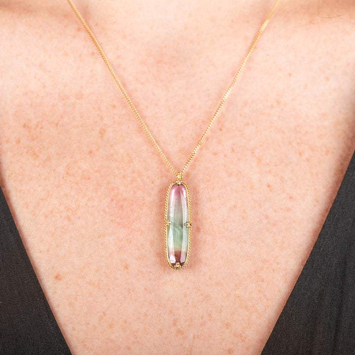 Pastel Watermelon Tourmaline Necklace