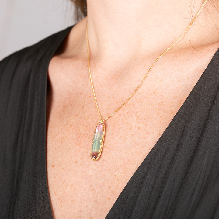 Pastel Watermelon Tourmaline Necklace