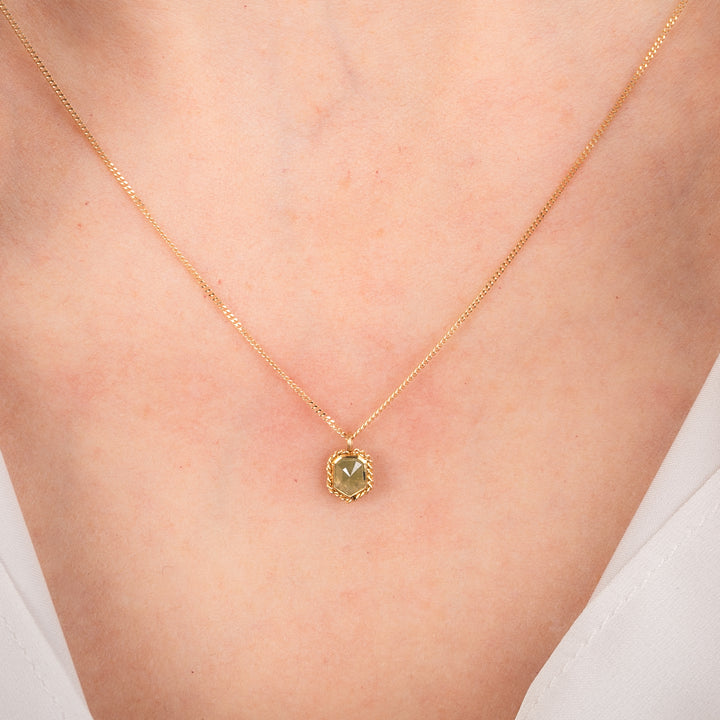 Absrtact Beige Diamond Necklace