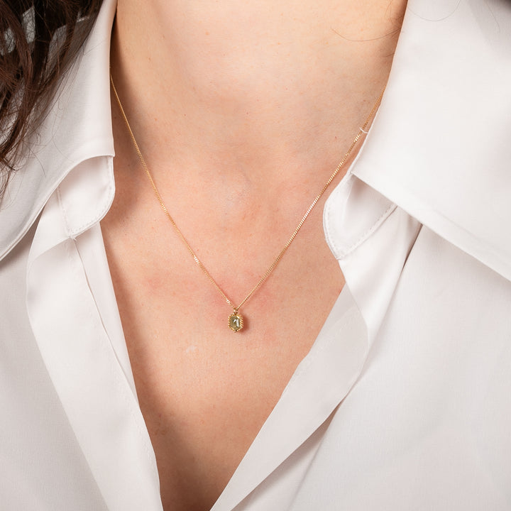 Absrtact Beige Diamond Necklace