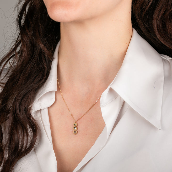 3 Multi Colored Diamond Necklace