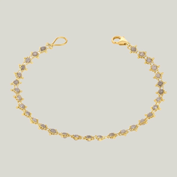 Gold And Silver Diamond Textile Breacelet