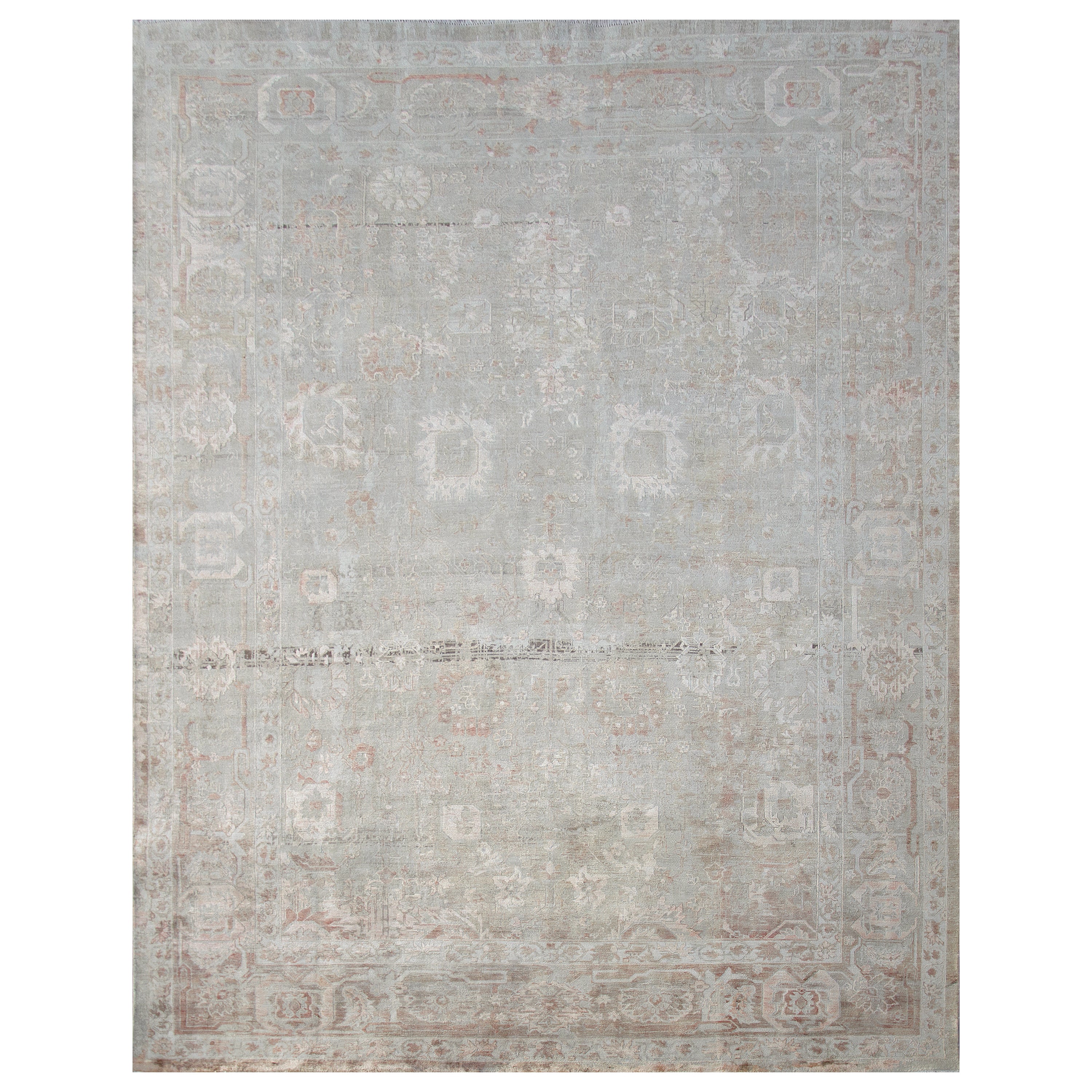 Peach Traditional Silk Rug - 8'11" x 12'3"