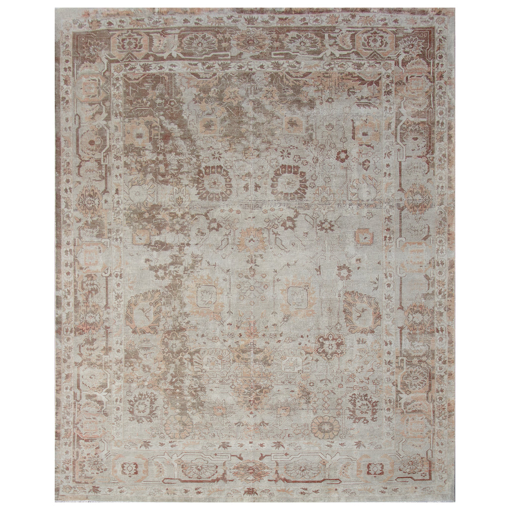 Peach Traditional Silk Rug - 8'11" x 12'3"