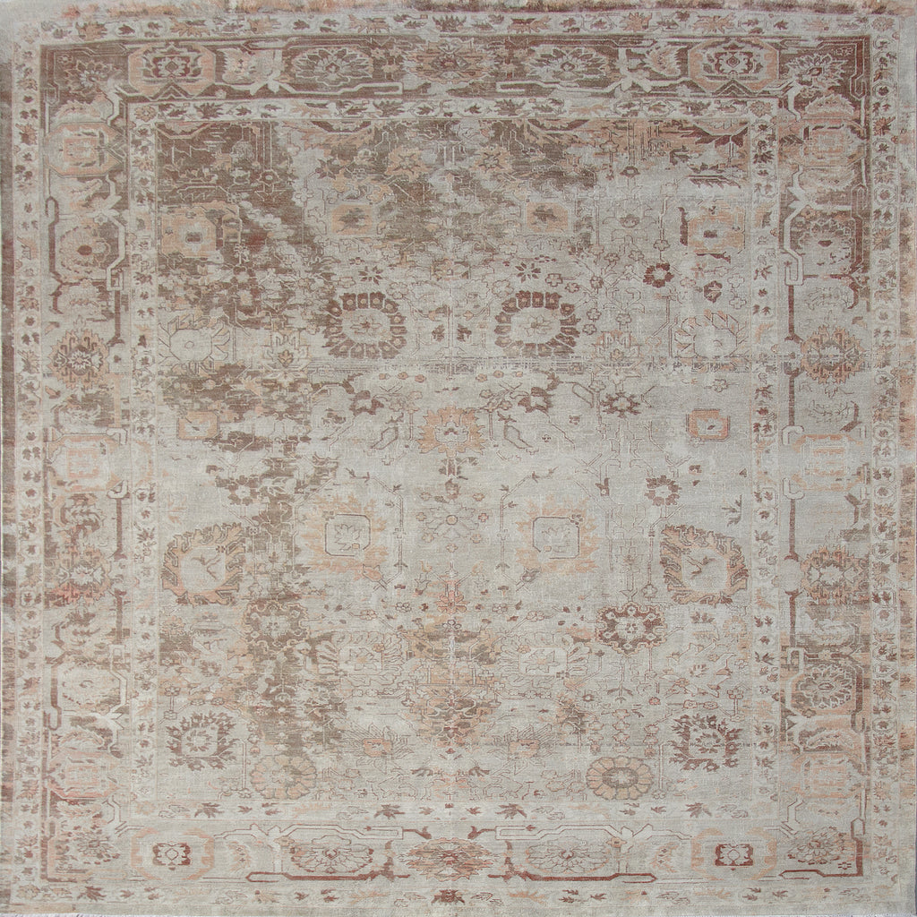 Peach Traditional Silk Rug - 8'11" x 12'3"