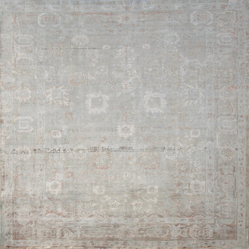 Peach Traditional Silk Rug - 8'11" x 12'3"