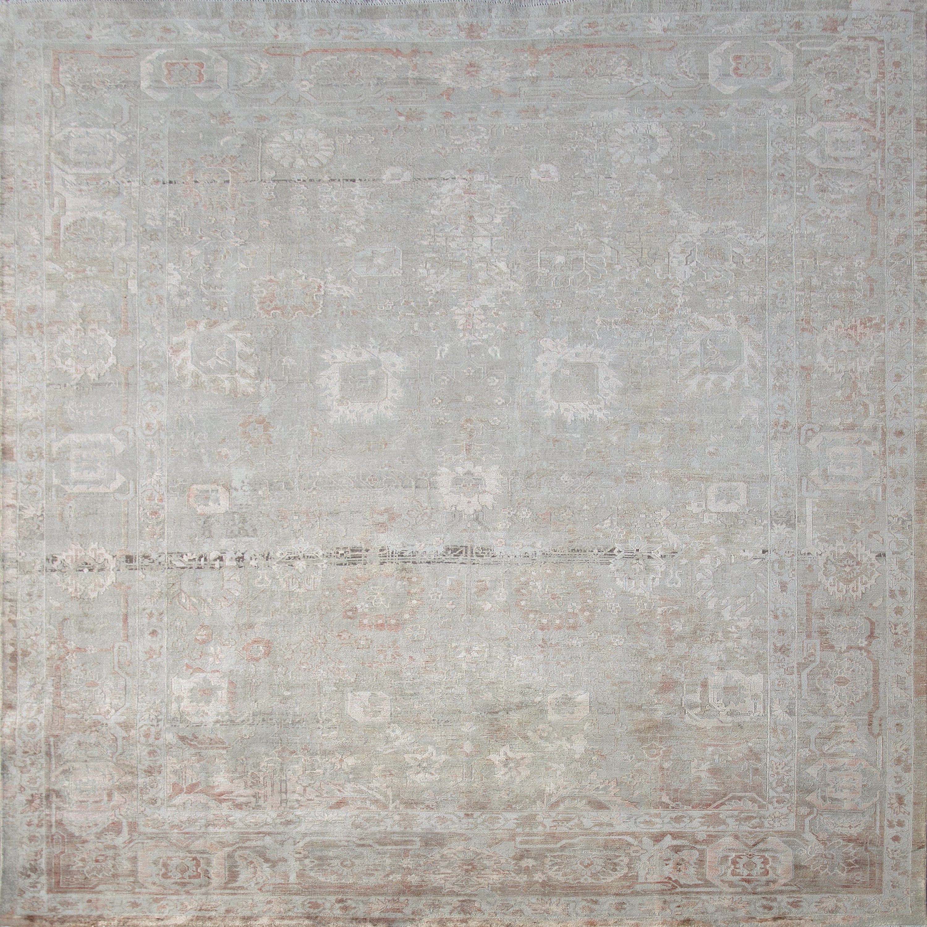 Peach Traditional Silk Rug - 8'11" x 12'3"