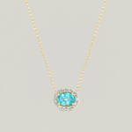 Bespoke East West Oval Cut Paraiba Bloom Pendant