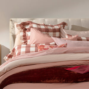 Blossom Stripe Voile Sheetset Brick / Queen - hover