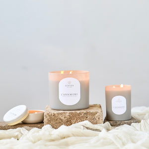LINNEA scented candle in cashmere scent, offering luxury and versatility. - hover
