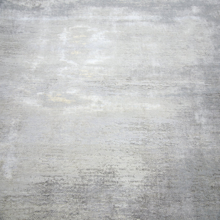 Silver Contemporary Silk Wool Blend Rug - 8'11" x 12'2"