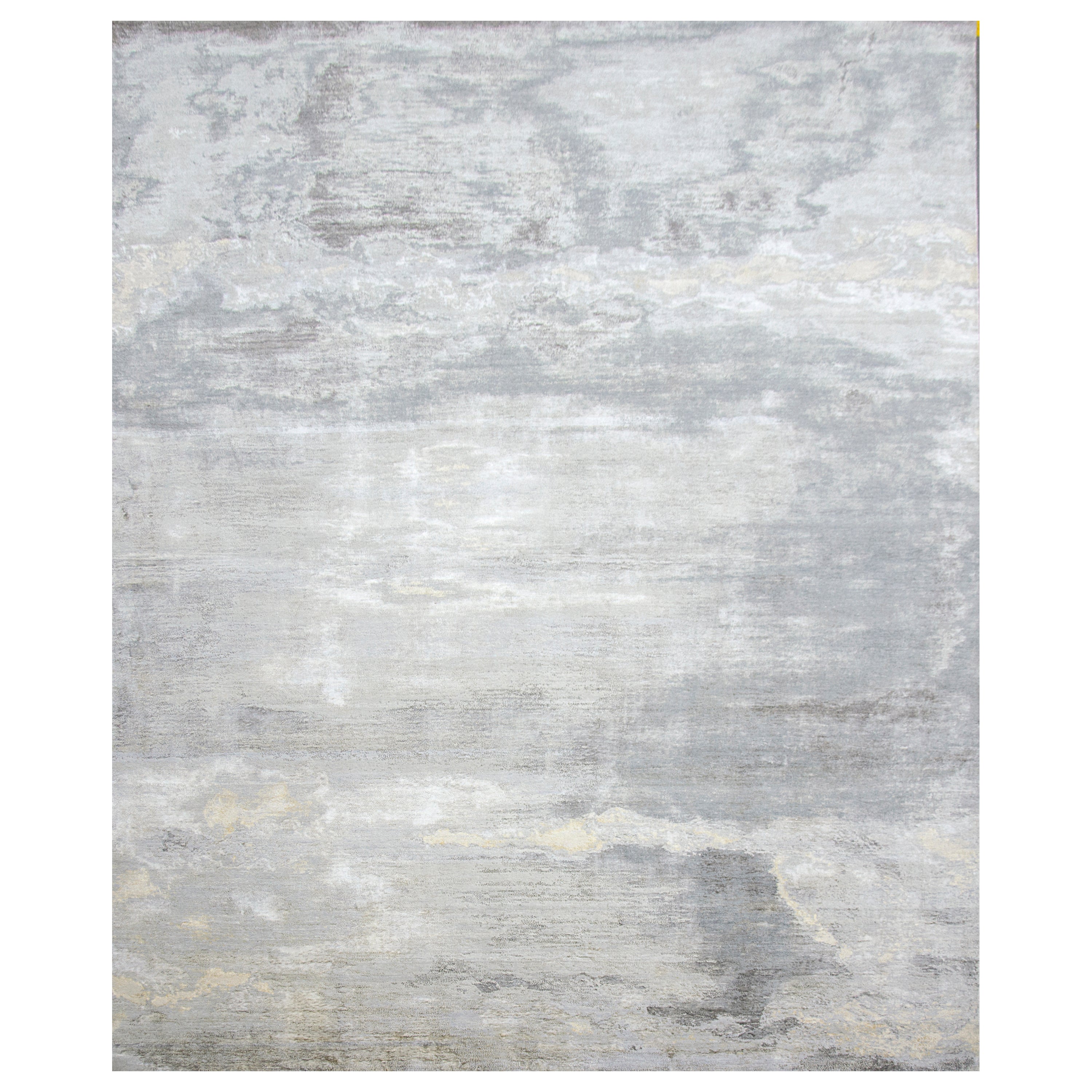 Silver Contemporary Silk Wool Blend Rug - 8'11" x 12'2"