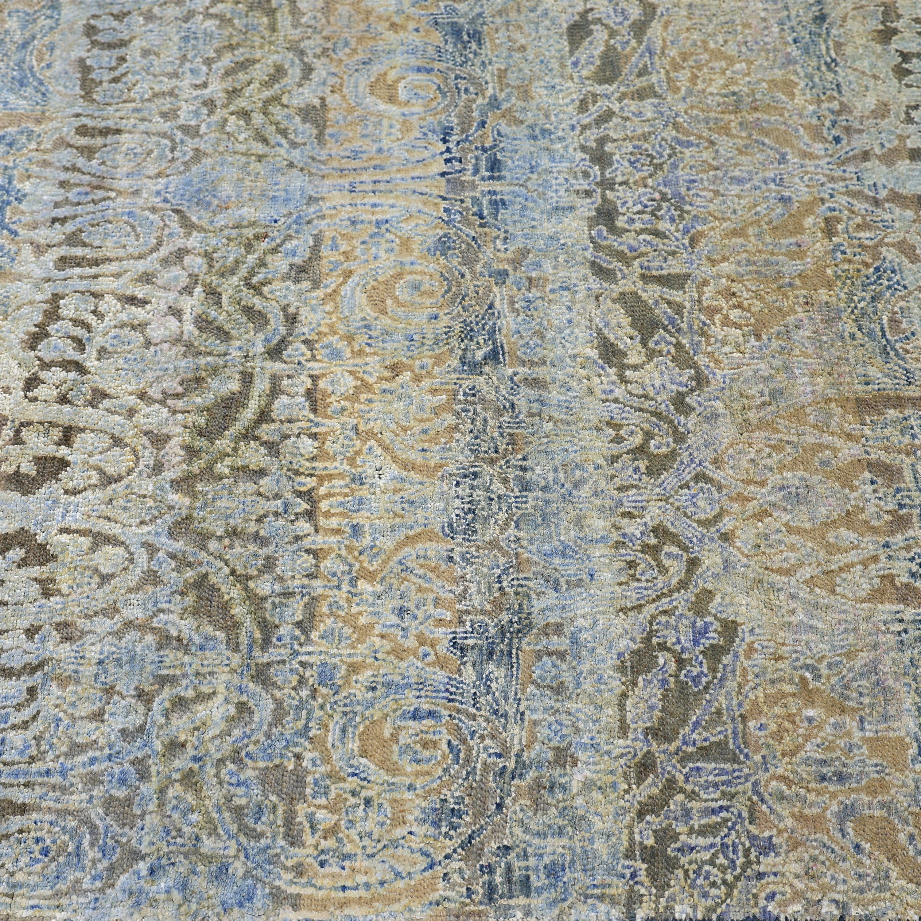 Blue Alchemy Contemporary Wool Silk Blend Runner - 2'11" x 21'3"