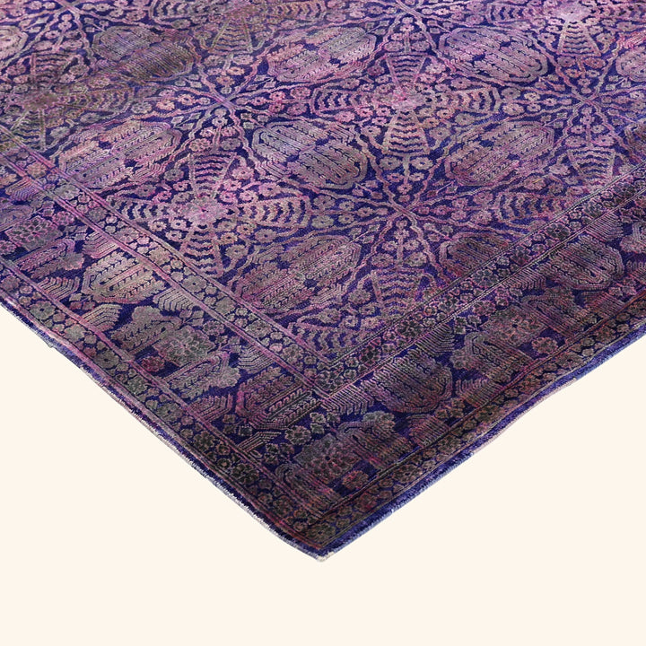 Purple Alchemy Traditional Silk Wool Blend Rug - 7'9" x 10'1"
