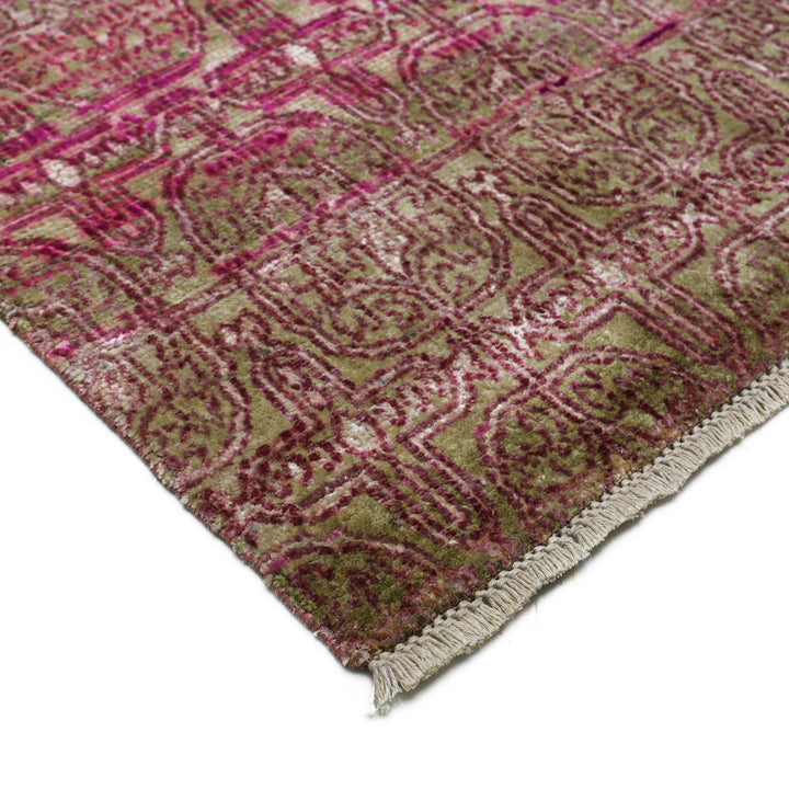 Pink Alchemy Contemporary Wool Silk Blend Runner - 3' x 12'2"