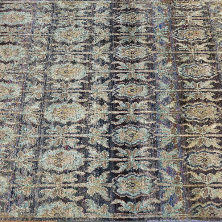 Multicolored Alchemy Contemporary Wool Silk Blend Runner - 3' x 14'6"