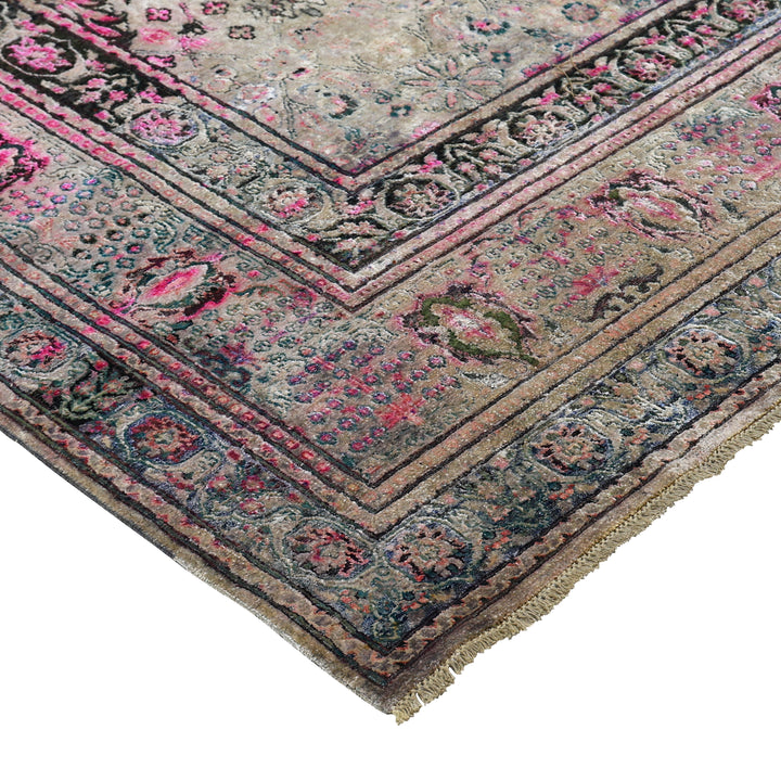 Pink Alchemy Traditional Silk Wool Blend Rug - 8'9" x 13'