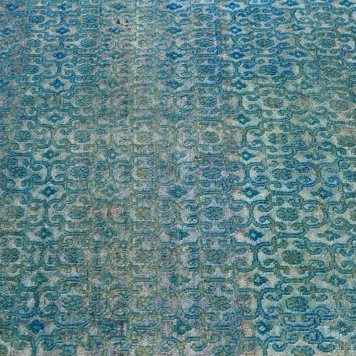 Blue Alchemy Contemporary Wool Silk Blend Rug - 2'10" x 12'4"