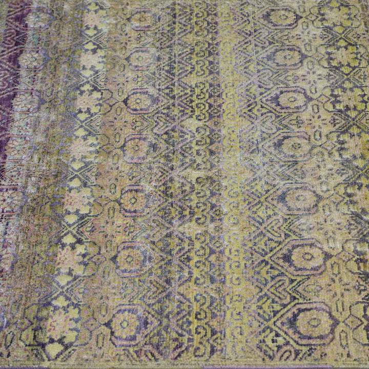 Brown Alchemy Contemporary Wool Silk Blend Runner - 2'11" x 15'1"