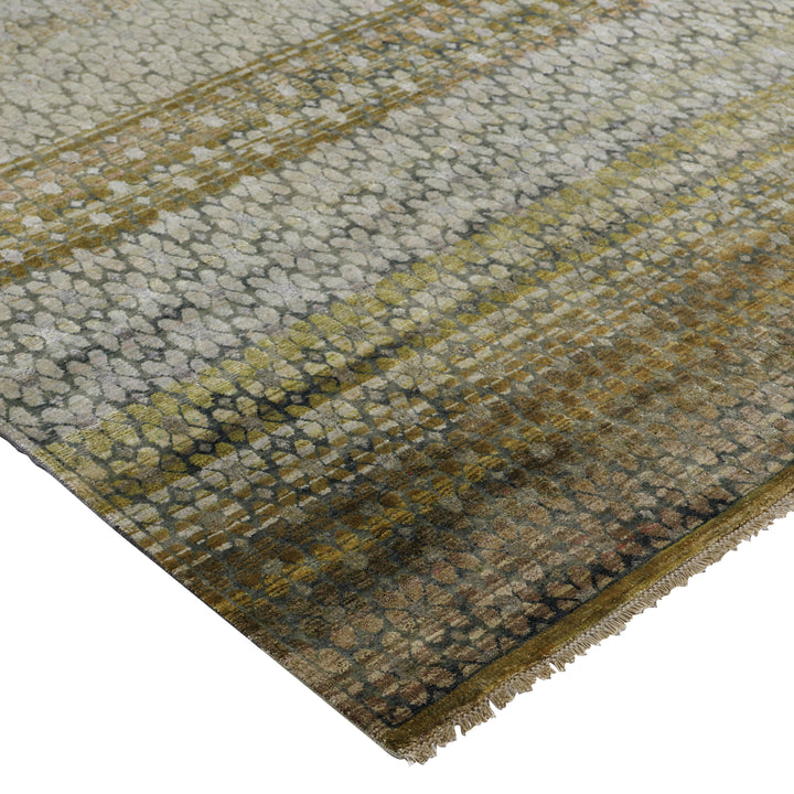 Brown Alchemy Contemporary Silk Wool Blend Rug - 8'8" x 12'2"