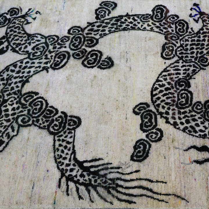 Cream Alchemy Contemporary Silk Runner - 3' x 10'8"