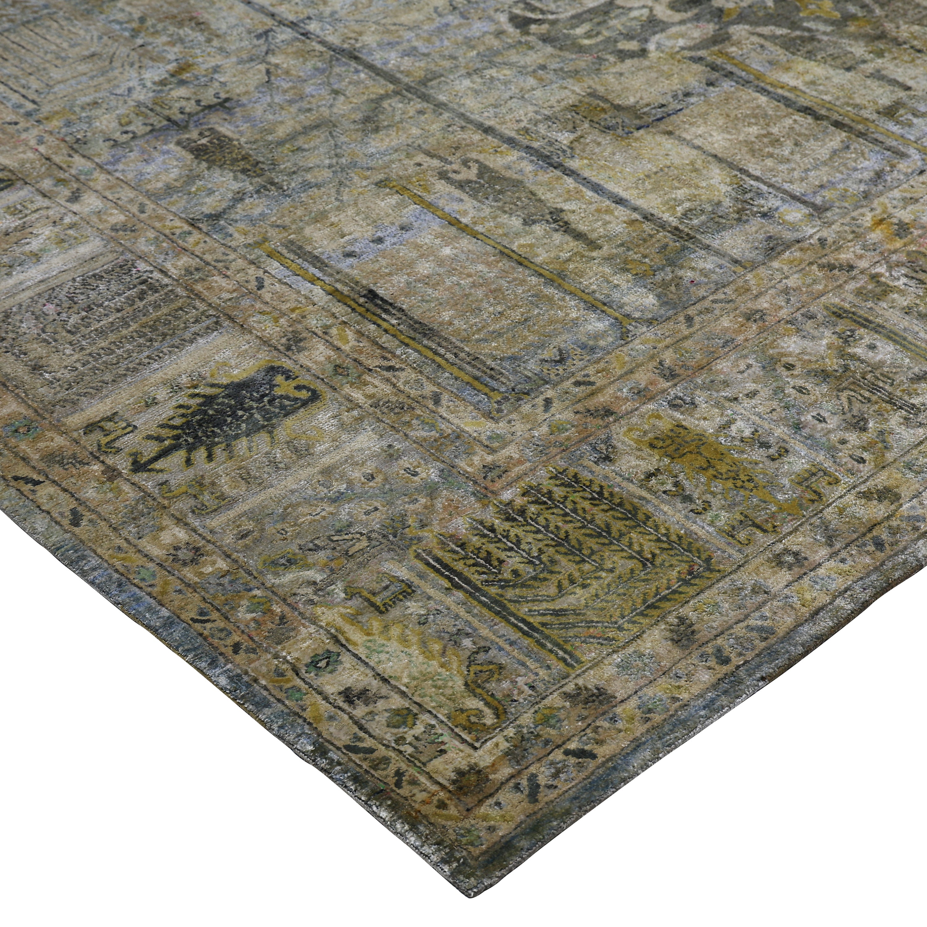 Grey Alchemy Traditional Silk Rug - 8'10" x 11'10"