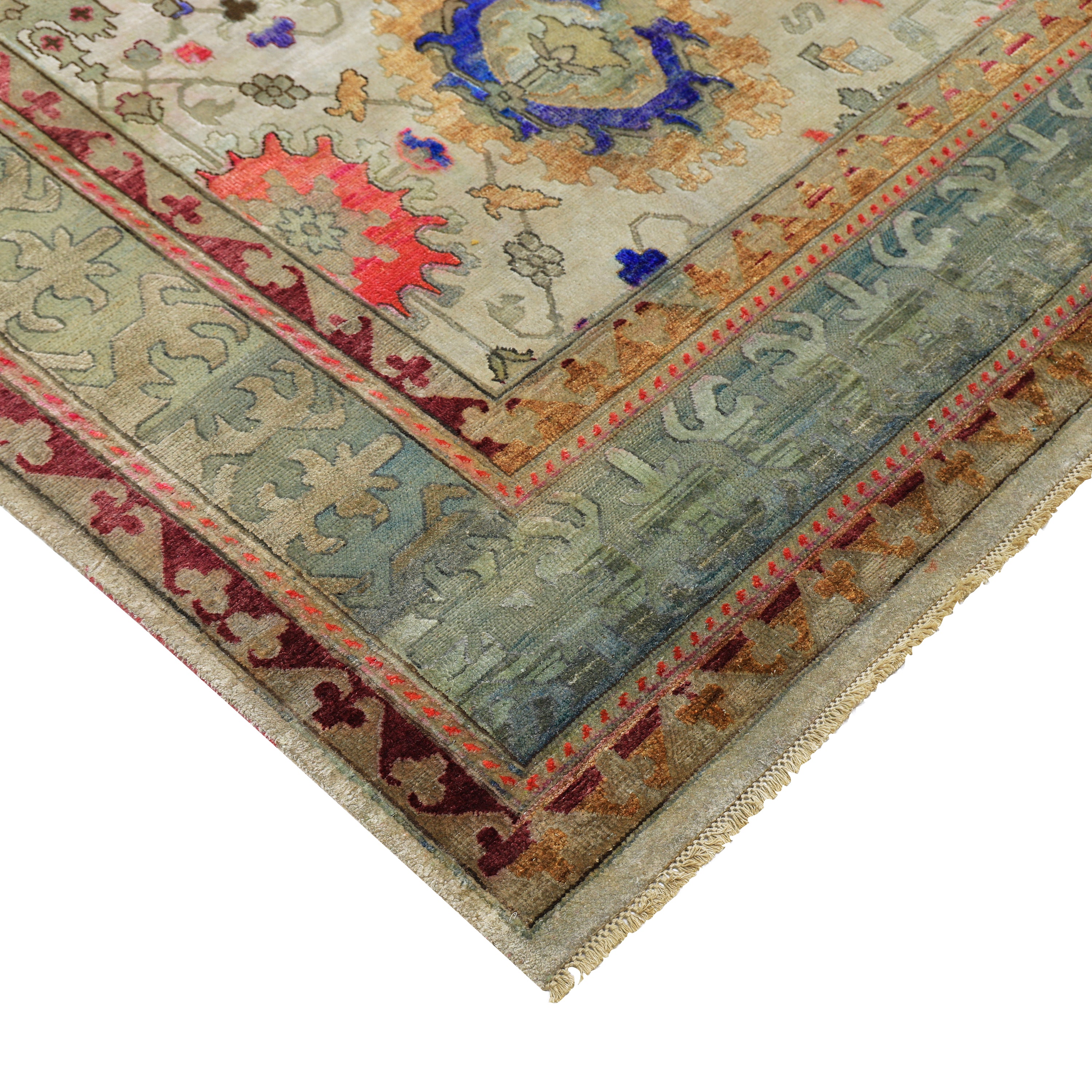 Multicolored Alchemy Traditional Silk Wool Blend Rug - 11'9" x 14'11"