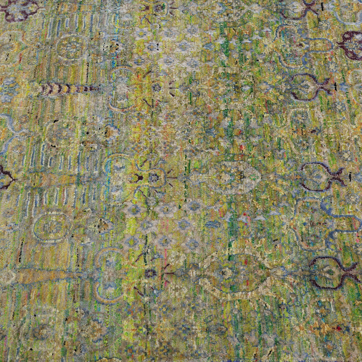 Green Alchemy Contemporary Wool Silk Blend Runner - 3' x 8'8"