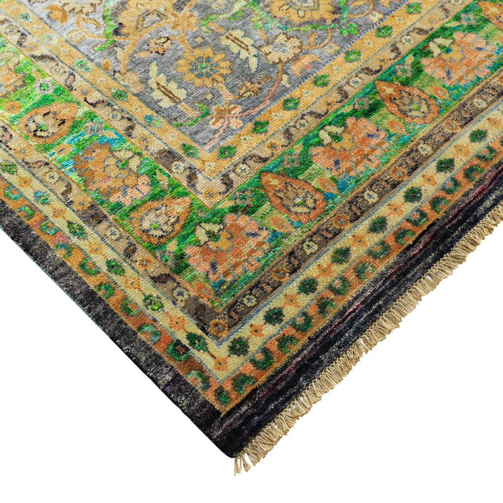 Green Alchemy Traditional Wool Silk Blend Rug - 13'10" x 19'9"