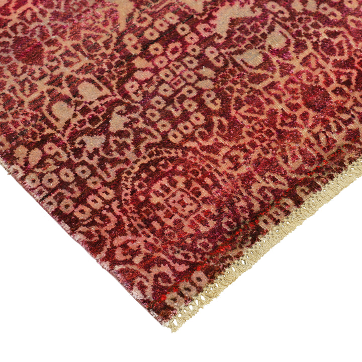 Pink Alchemy Contemporary Silk Wool Blend Rug - 8'9" x 12'