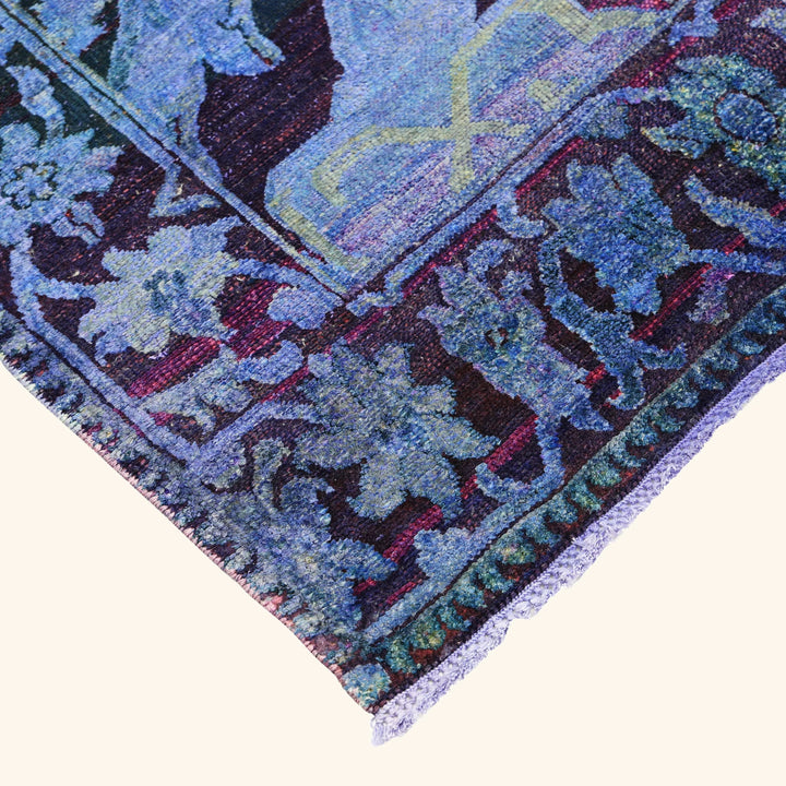 Purple Alchemy Traditional Silk Wool Blend Rug - 7'4" x 8'5"