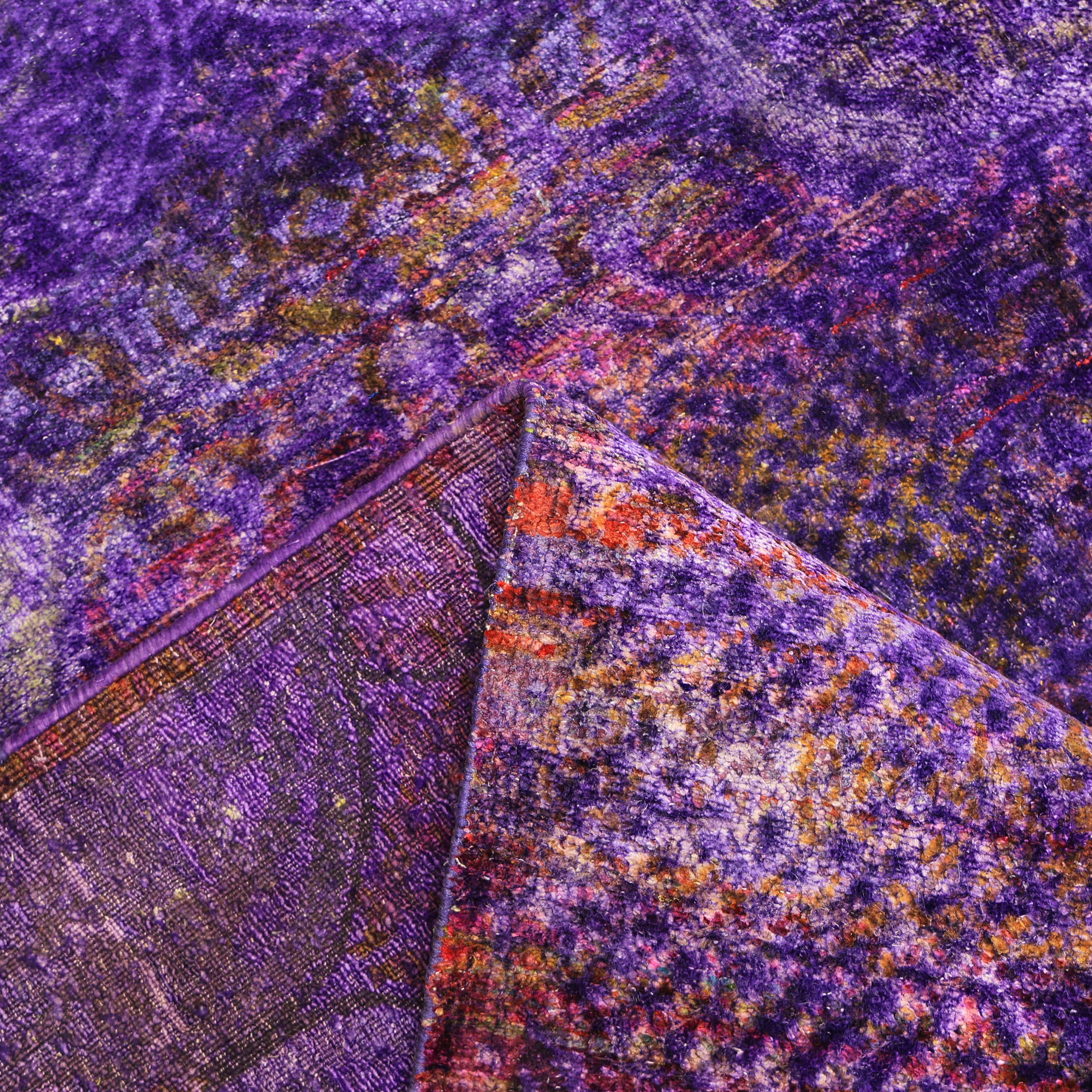 Purple Alchemy Contemporary Silk Rug - 8'10" x 11'10"