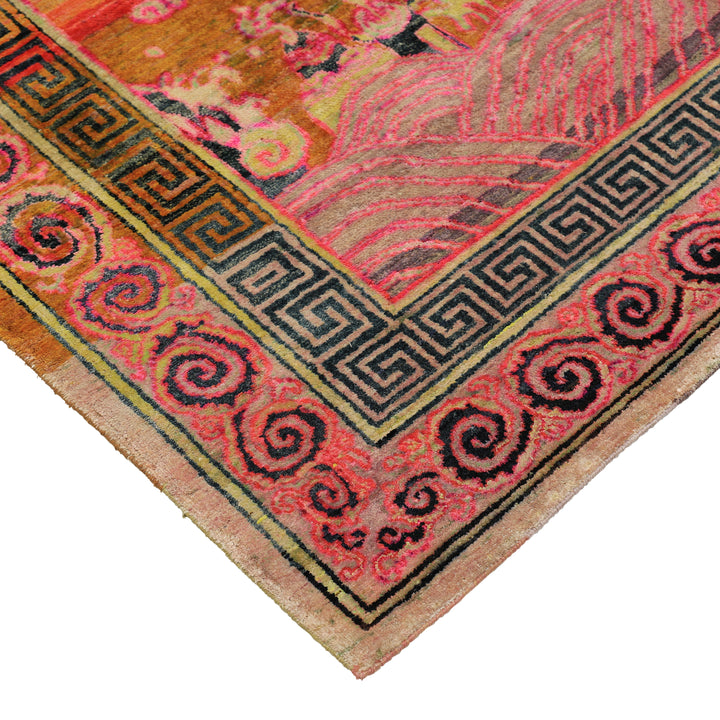 Multicolored Alchemy Traditional Silk Rug - 5'9" x 8'7"