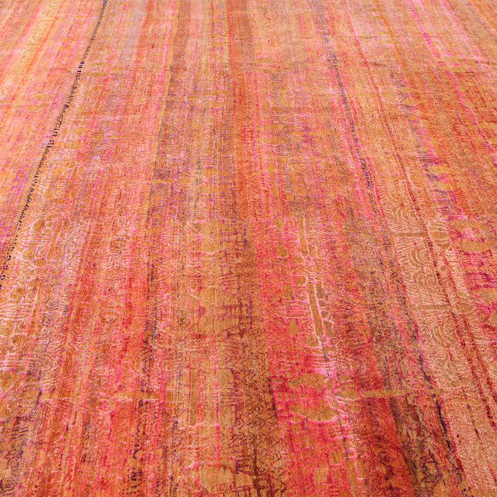 Pink Alchemy Contemporary Wool Silk Blend Rug - 9'10" x 12'2"