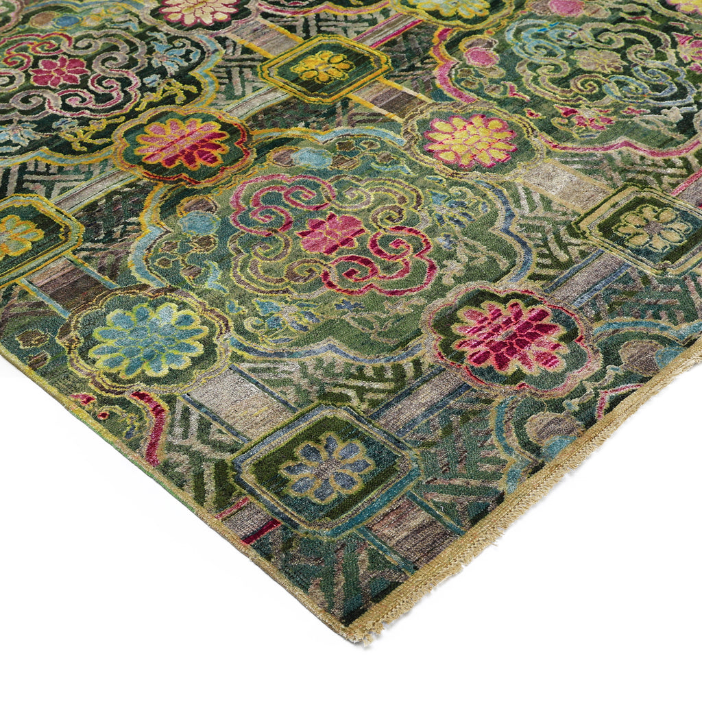 Green Alchemy Contemporary Silk Wool Blend Rug - 7'11" x 10'4"