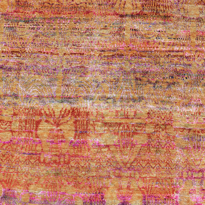 Pink Alchemy Contemporary Wool Silk Blend Rug - 9'10" x 12'2"