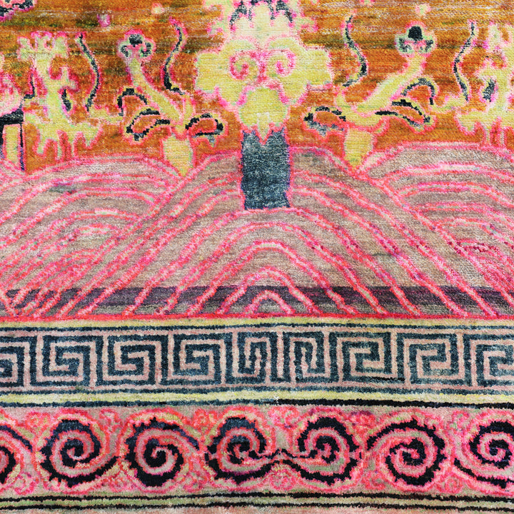 Multicolored Alchemy Traditional Silk Rug - 5'9" x 8'7"
