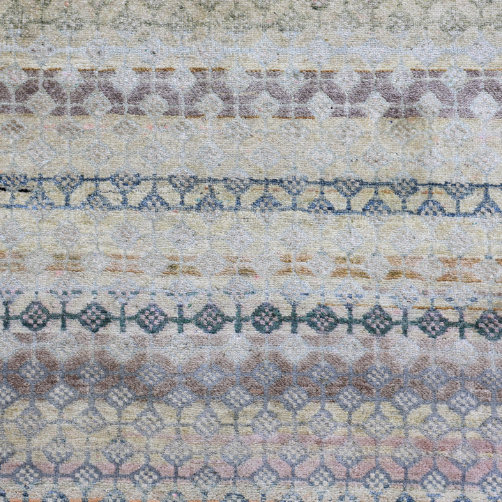 Multicolored Alchemy Contemporary Silk Runner - 3'10" x 13'2"