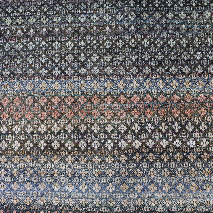 Multicolored Alchemy Contemporary Silk Wool Blend Rug - 11'10" x 17'4"