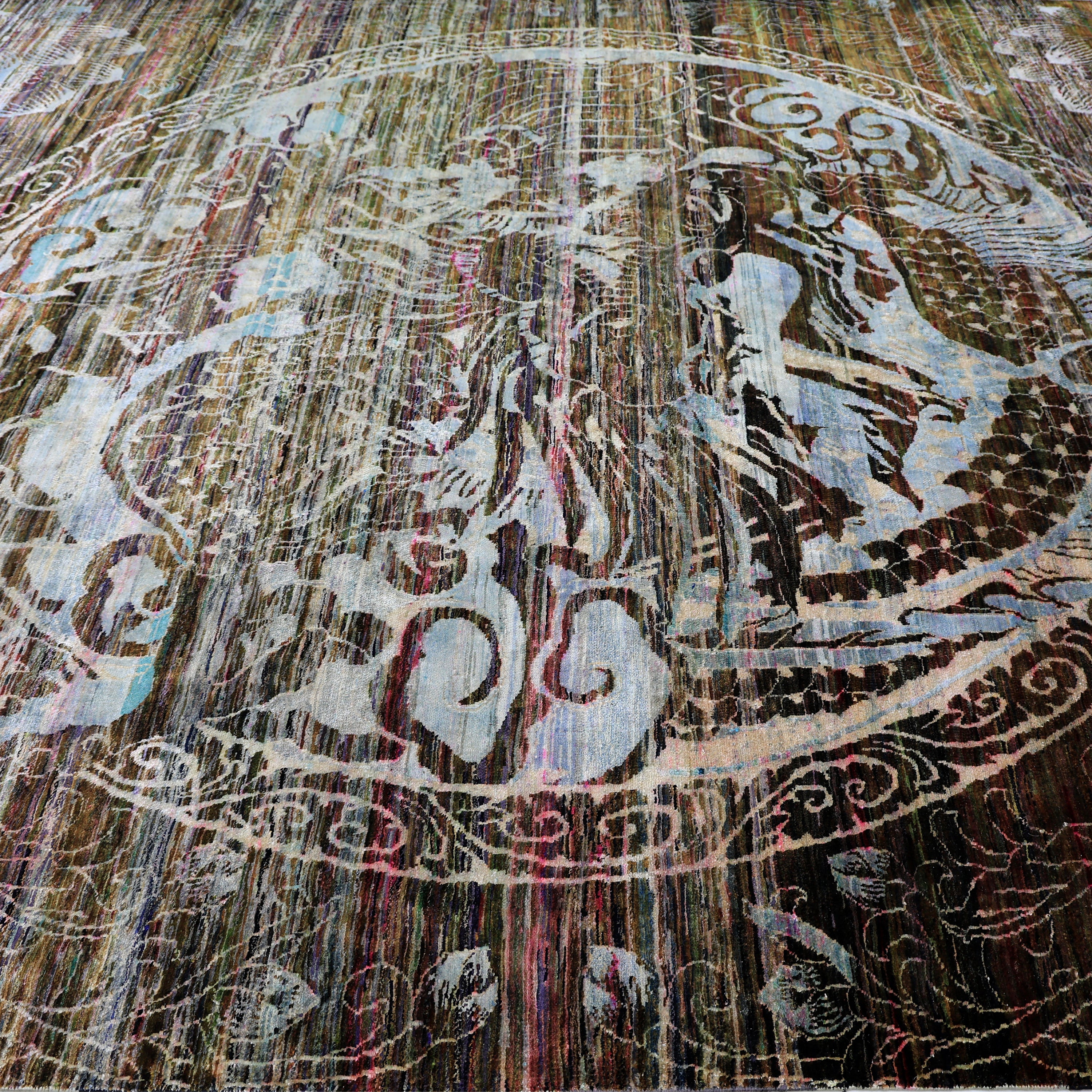 Black Alchemy Traditional Silk Rug - 8'7" x 11'11"