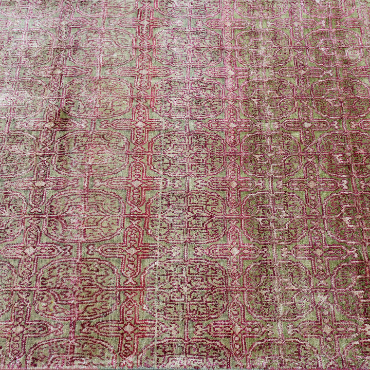 Pink Alchemy Contemporary Wool Silk Blend Runner - 3' x 12'2"